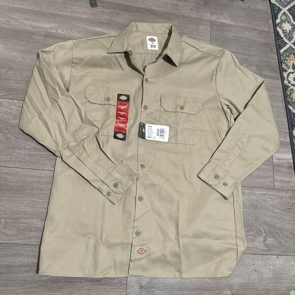 Dickies Other - Dickies Men classic authentic workwear Beige Button Up With Long Sleeves|Size:M